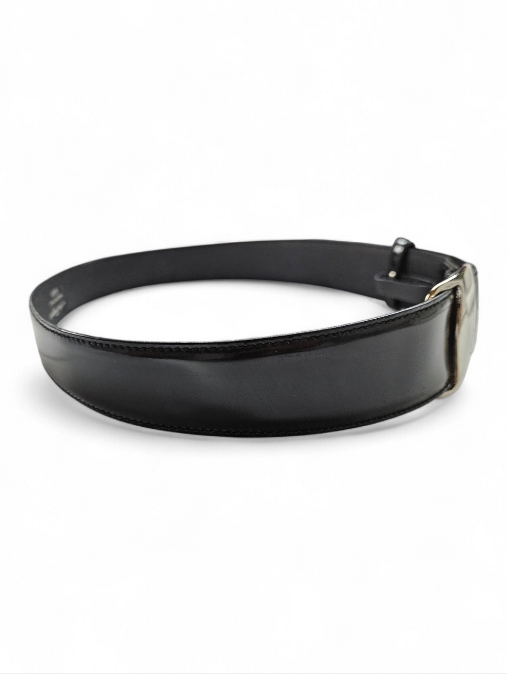 Salvatore Ferragamo Vera Leather Belt In Black Leather With Silver Buckle Sz 75 - Picture 8 of 9